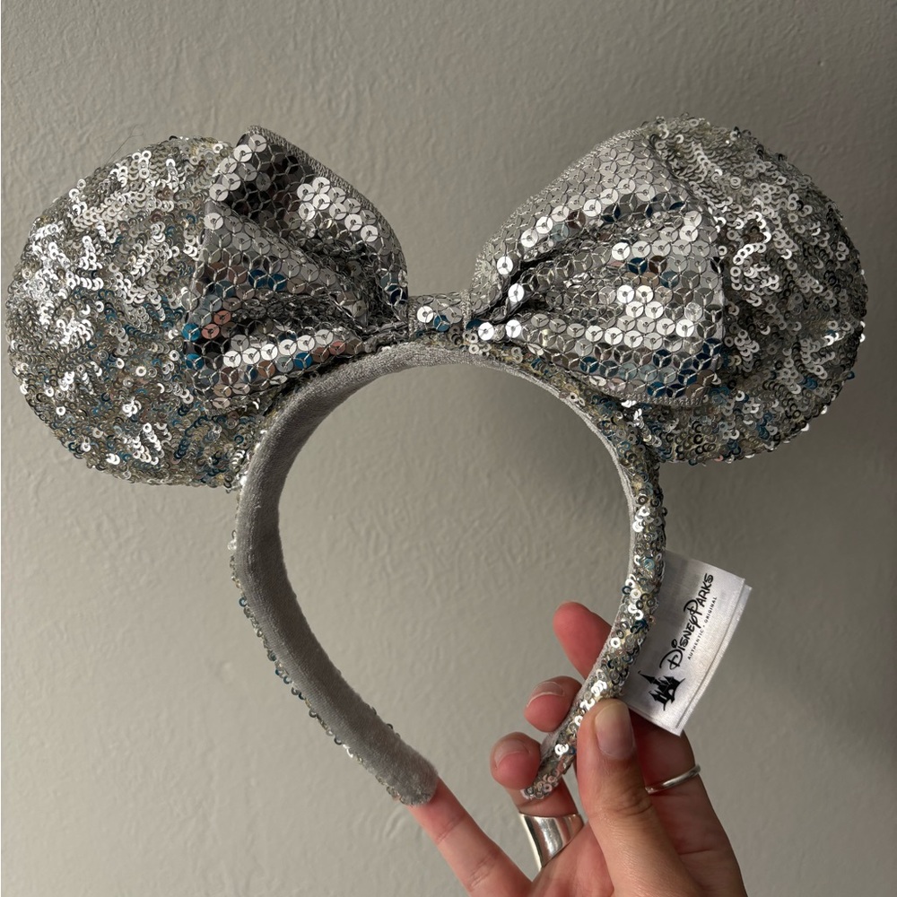 Disney Silver Sequin Minnie Mouse Ears